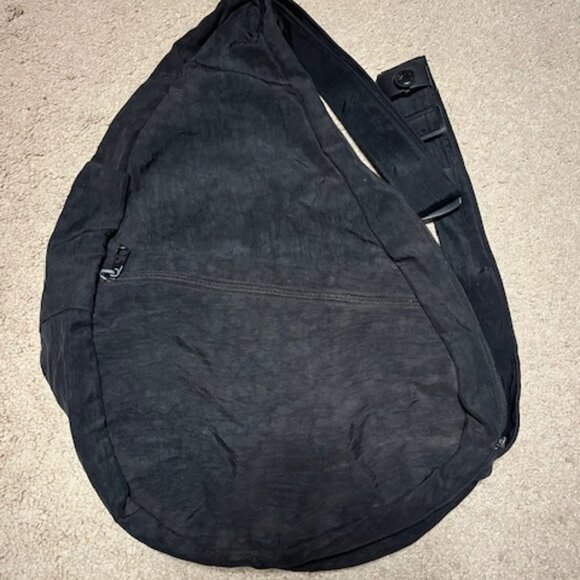 AmeriBag Classic Healthy Back Bag Tote Distressed Nylon Medium (Black) - Picture 2 of 16